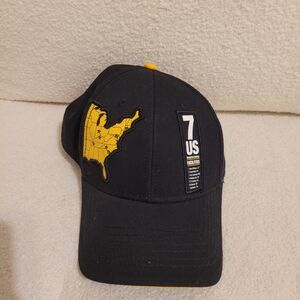Black and Yellow US Map Baseball Cap